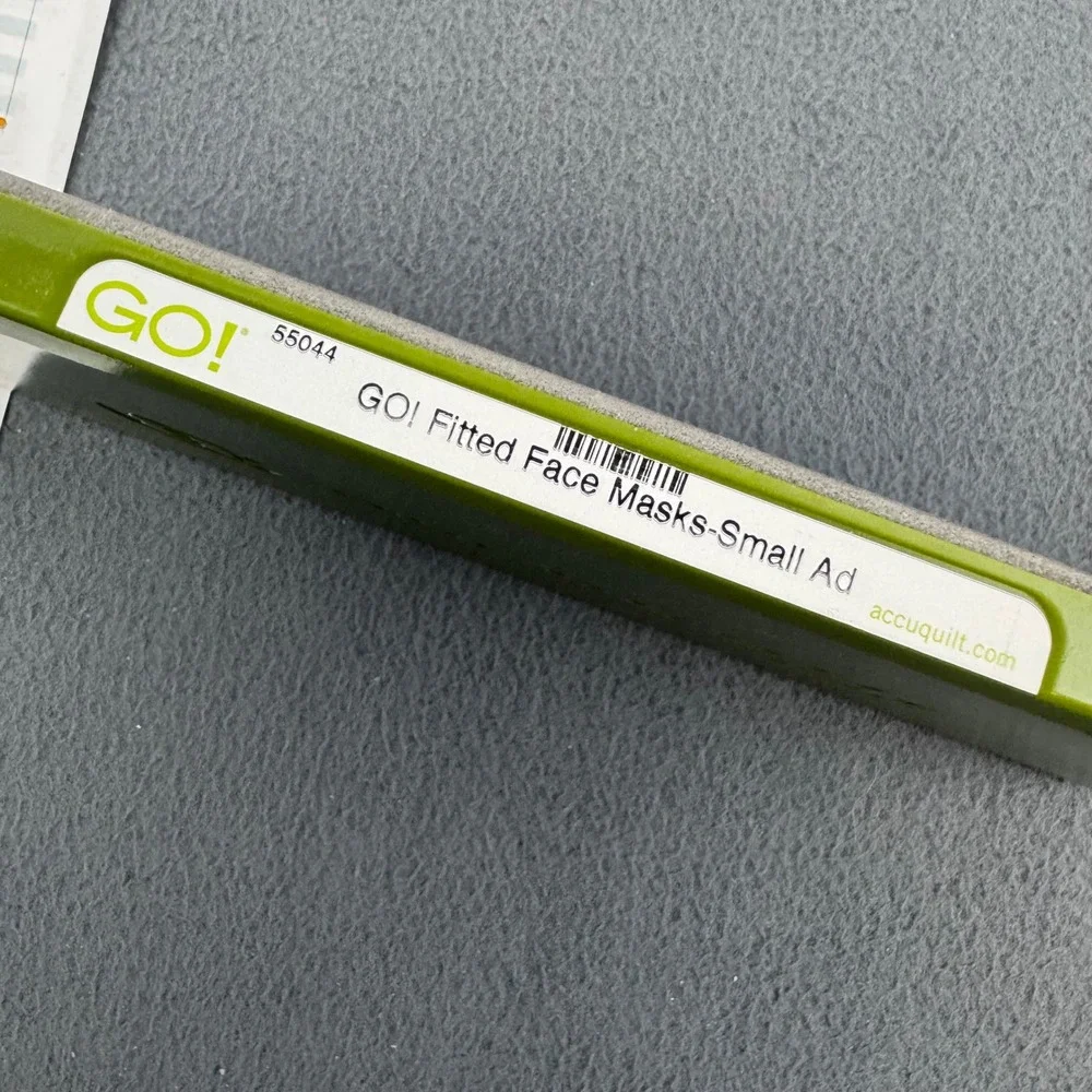 AccuQuilt GO! Fitted Face Masks‎ Small Adult Fabric Cutting Die 55044 Green Grey